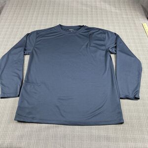 Scottevest Shirt Mens Large Blue Performance Tec Pullover Zip Pockets Outdoors *